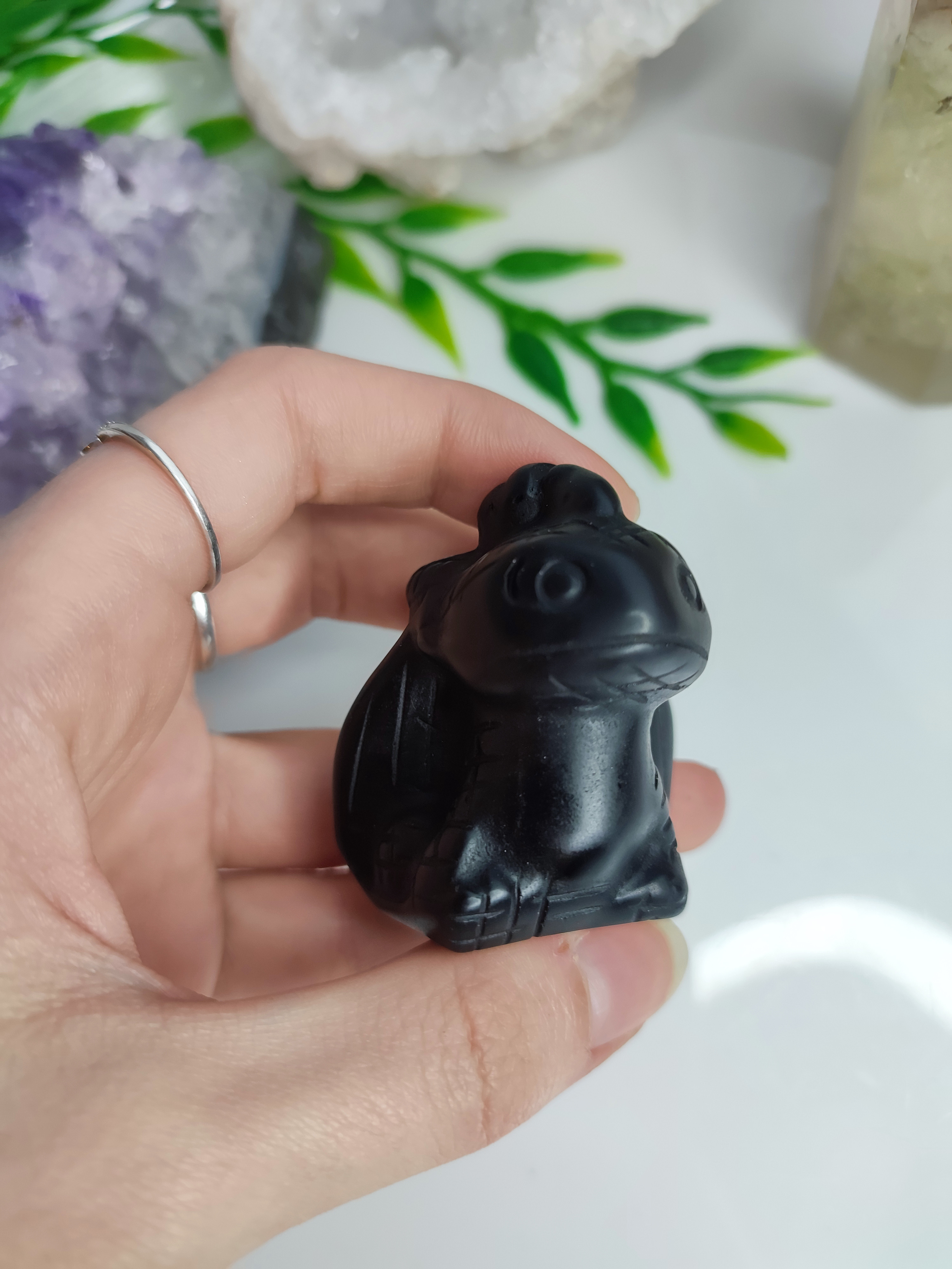 OBSIDIÁN drak 5cm