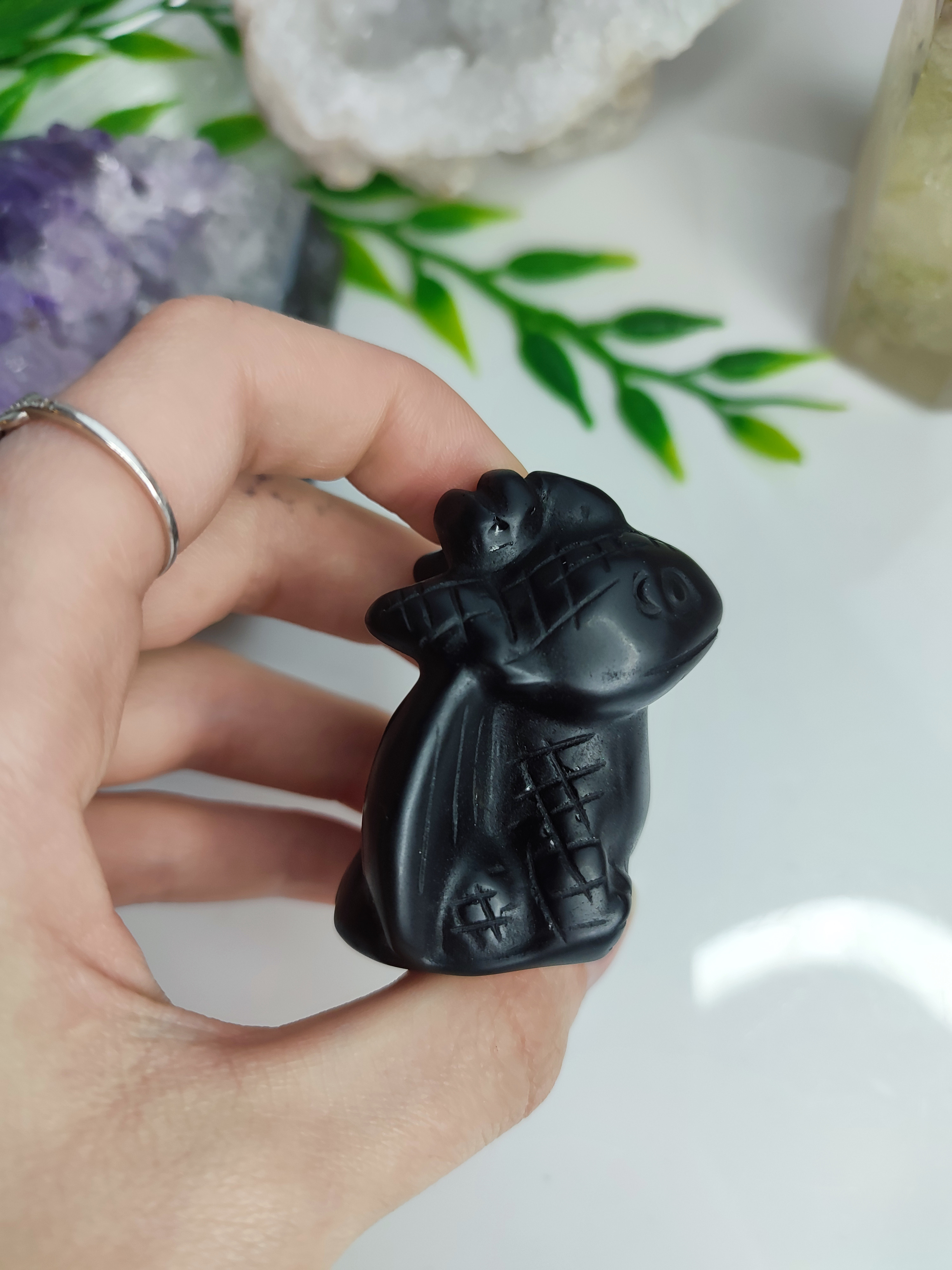 OBSIDIÁN drak 5cm