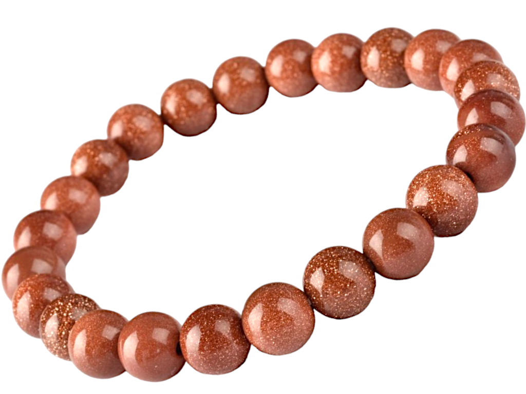 ZLATÝ AVANTURÍN syntetický náramek kuličkový 8mm