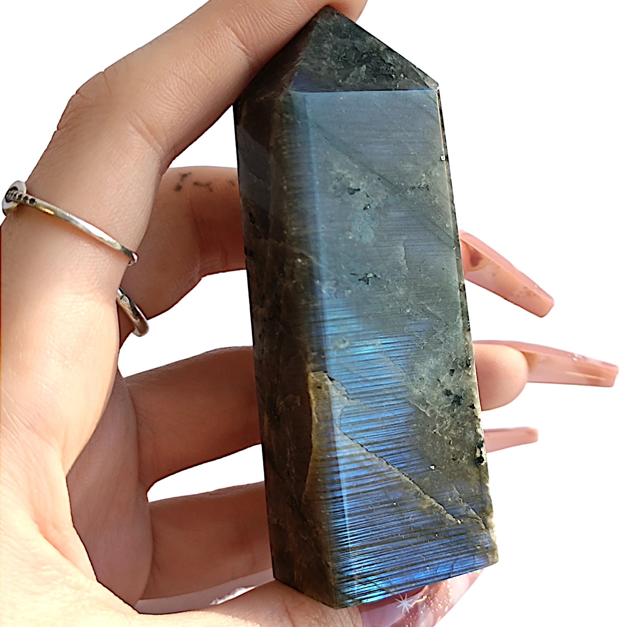 LABRADORIT obelisk 8,6cm č.11