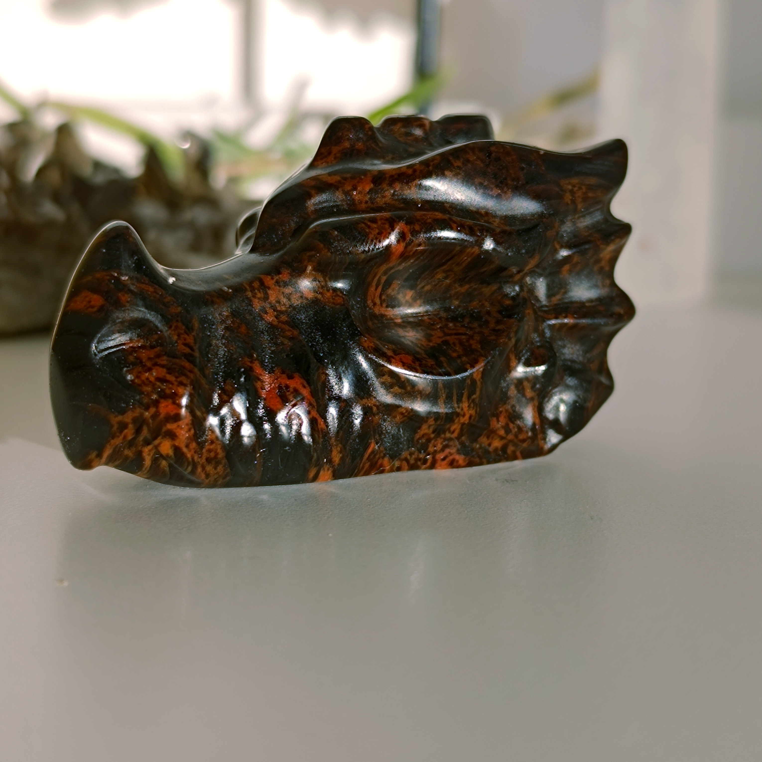OBSIDIÁN MAHAGONOVÝ dračí hlava - 6cm