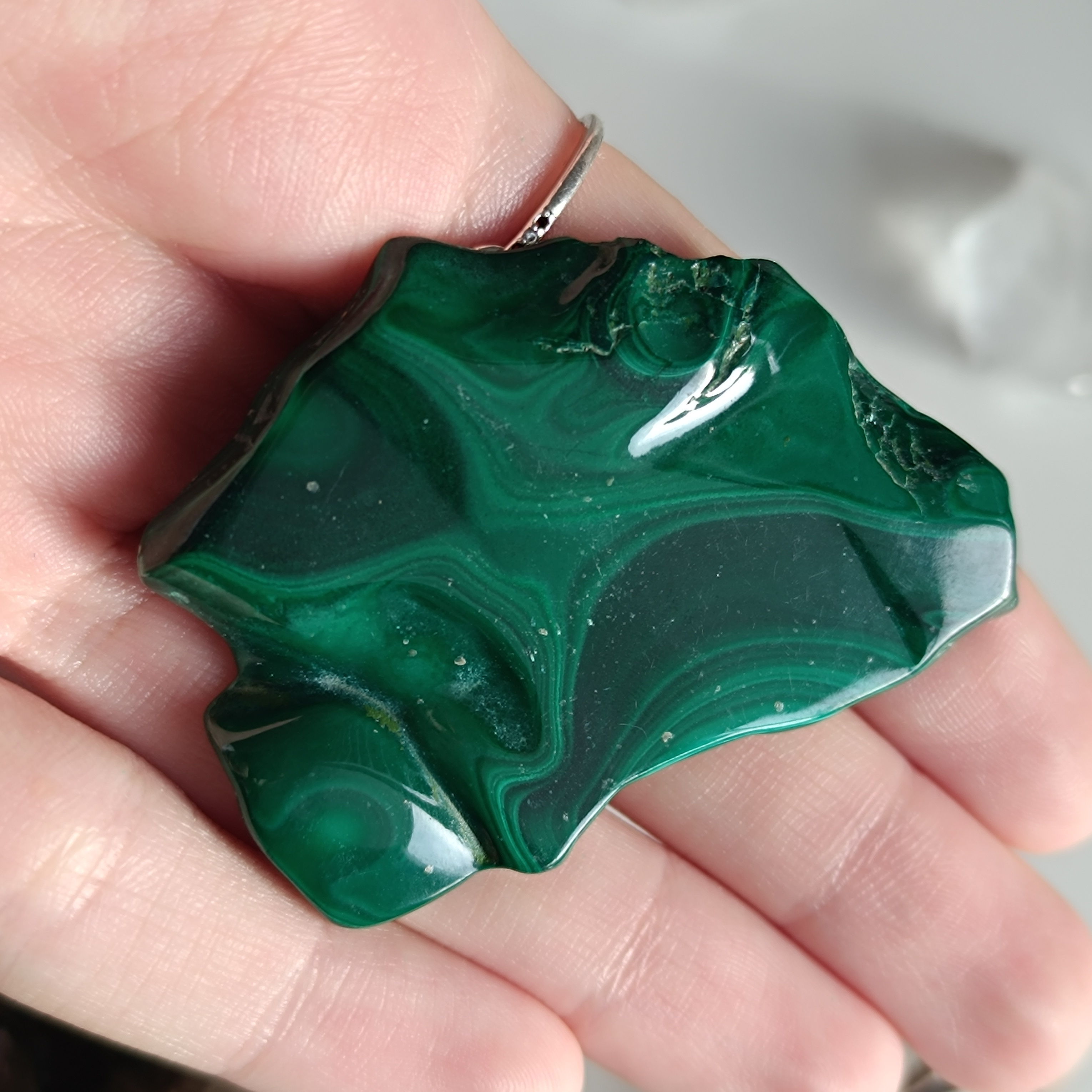 MALACHIT leštěný plátek malý č.4 28,2g