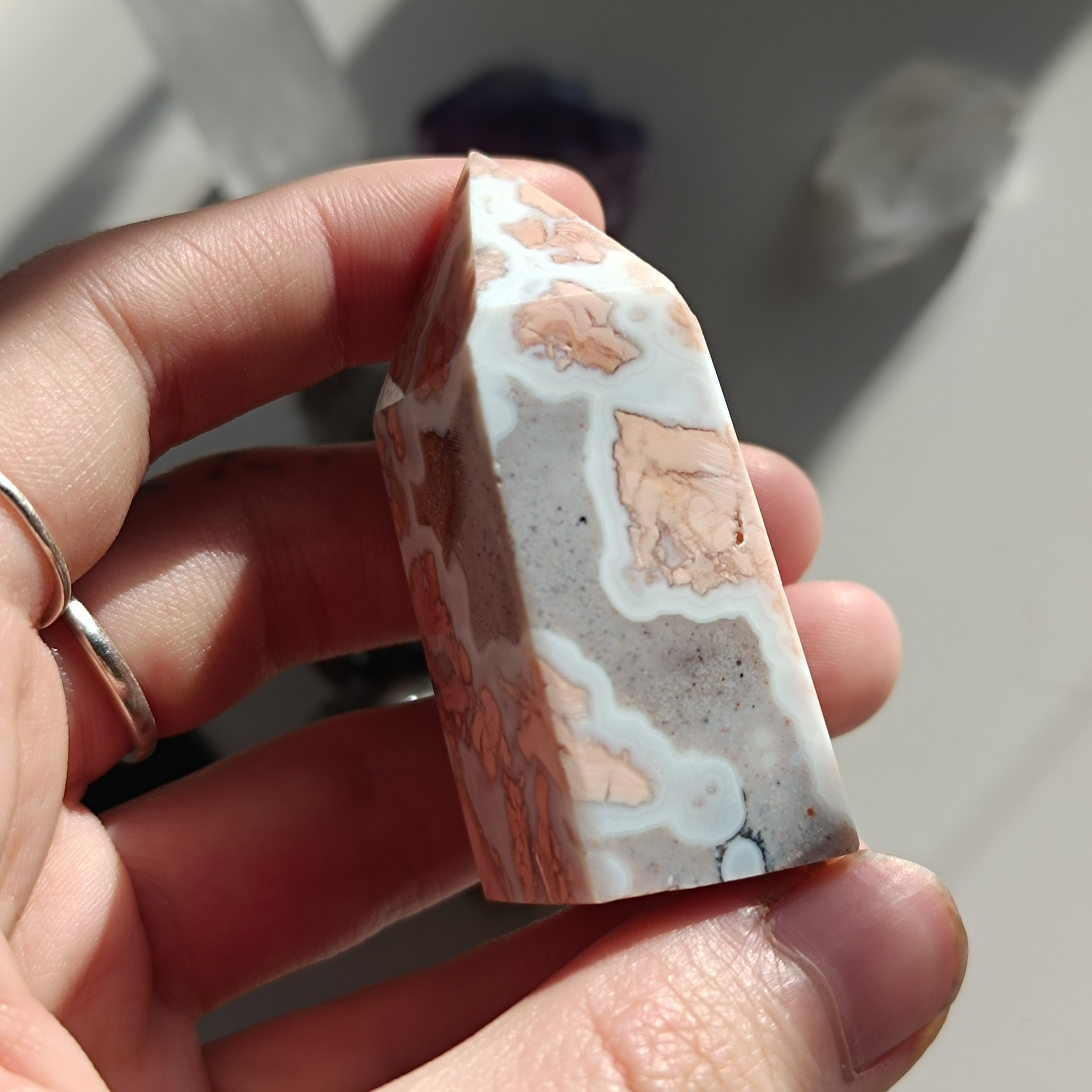 COTTON CANDY achát - obelisk č.2 57,8g