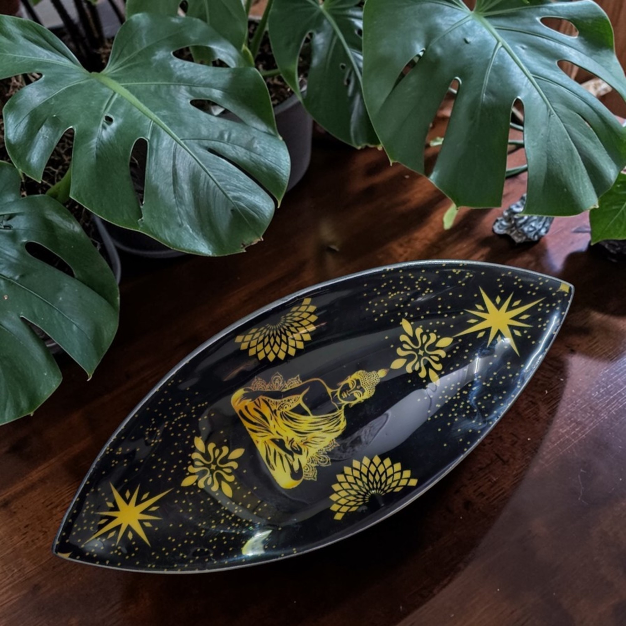 Smaltovaná Miska na Kadidlo - Hliníková - Buddha
